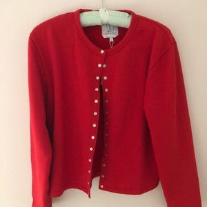 Agnes B. Classic Snap Cardigan Size 3 Red